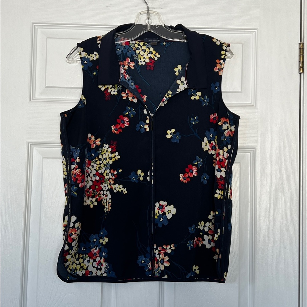 Tommy Hilfiger Navy Floral Sleeveless Blouse